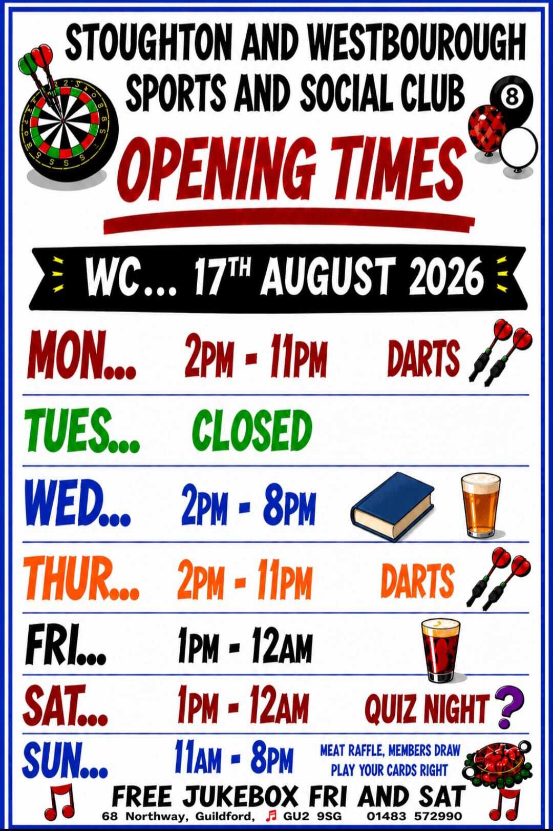 Opening Times 17.8.26